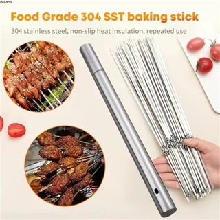 Ready สแตนเลสป้ายบาร์บีคิว Barrel Barbecue Sign Household Sign Barrel Barbecue Skewer Grill Needle Grill Fork Iron Sign Storage Box Set Barbecue Tools Serein