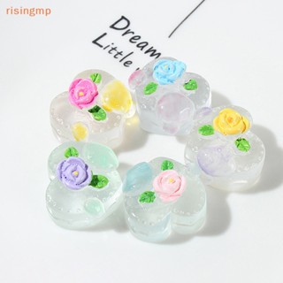 [risingmp] พวงกุญแจเจล รูปอาหาร และเค้ก แบบเรืองแสง ขนาดเล็ก แฮนด์เมด DIY สําหรับทําเครื่องประดับ 2 ชิ้น