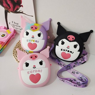 ღ Sanrio Childrens Girl Bag Kawaii Kulomi Silicone Bag Clothing All-match High-quality Shoulder Bag Friend Childrens Gift Home Outdoor Decoration