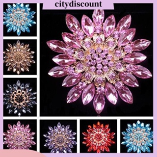 &lt;citydiscount&gt; เข็มกลัดช่อดอกไม้ ประดับพลอยเทียม แวววาว แฟชั่นสําหรับผู้หญิง เจ้าสาว