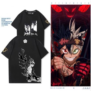 เสื้อยืดแขนสั้นลําลอง พิมพ์ลายกราฟฟิคอนิเมะ Black Clover Asta Harajuku แฟชั่นสําหรับผู้ชาย และผู้หญิง ไซซ์ S Y7