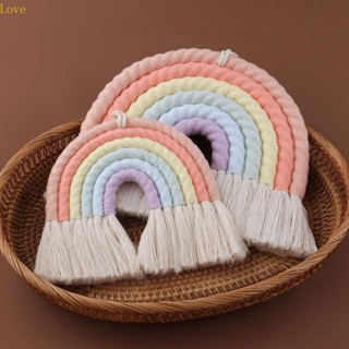 จี้รูปหัวใจ สีรุ้ง แฮนด์เมด สไตล์โมเดิร์น 2 ขนาด สําหรับแขวนตกแต่งผนังห้องนอนเด็ก เนอสเซอรี่