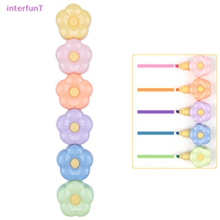 [InterfunT] ปากกามาร์กเกอร์ เรืองแสง ลายดอกไม้น่ารัก 5 สี เครื่องเขียน สําหรับโรงเรียน