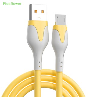 (Plusflower) ใหม่ สายเคเบิลซิลิโคนนิ่ม USB Type C Micro USB สําหรับ Samsung Huawei Xiaomi POCO