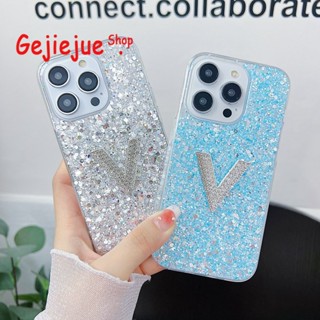 เคสโทรศัพท์มือถือ ซิลิโคน กันกระแทก ลาย L "V" ประดับเพชร ระยิบระยับ แฟชั่น สําหรับ Honor X9A X7 X10 9X 8X 50 Pro X40 X30