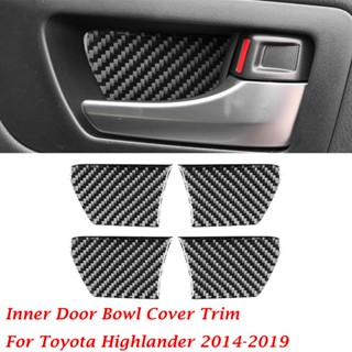 ขายดี สติกเกอร์คาร์บอนไฟเบอร์ ติดขอบประตูด้านในรถยนต์ สําหรับ Toyota Highlander 2014-2019 4 ชิ้น