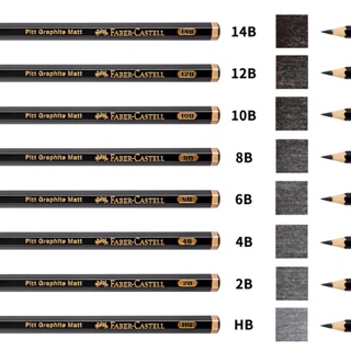 FABER-CASTELL ดินสอสเก็ตช์ เนื้อแมตต์ ลายกราไฟท์ สําหรับวาดภาพระบายสี 12 ชิ้น