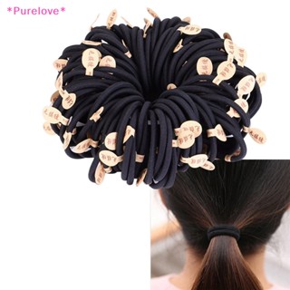 Purelove&gt; ยางรัดผม แบบหนา 4 มม. สีดํา สําหรับเด็กผู้หญิง 10 ชิ้น