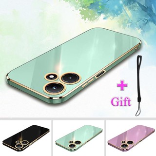 เคสโทรศัพท์มือถือซิลิโคน TPU แบบนิ่ม ชุบไฟฟ้า ขอบตรง สําหรับ Infinix Hot 30i X669C