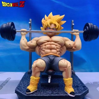 โมเดลฟิกเกอร์ PVC รูปปั้นอนิเมะ Dragon Ball Muscle Son Goku Super Saiyan Goku ขนาด 15 ซม. ของเล่นสะสม ของขวัญ สําหรับเด็ก