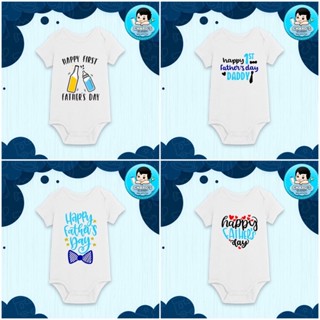 Happy First Fathers Day เสื้อพิมพ์ลาย สําหรับเด็กทารก X3WN