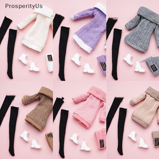 [ProsperityUs] ชุดเสื้อกันหนาว หมวก ถุงน่อง สําหรับตุ๊กตา 30 ซม. 1 ชุด