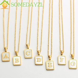 SOMEDAYZL เครื่องประดับ สร้อยคอสแตนเลส จี้เปลือกหอยธรรมชาติ แบบเรียบง่าย สไตล์เกาหลี สําหรับผู้ชาย และผู้หญิง