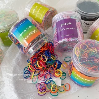 ยางรัดผมสีสันสดใส ยืดหยุ่น สำหรับผูกผม ขนาด 2000 PCS ในกล่องเดียว