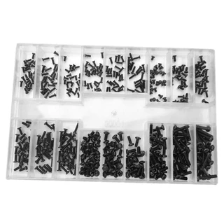 Ziluolan สกรูขนาดเล็ก, M1.2 / M1.4 / M2.0 สแตนเลสมินิสกรู Assortment Kit, สกรูเมตริก 18 ชนิดสกรูไมโครสีดําชุดแว่นกันแดด