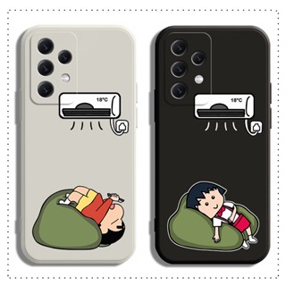 เคส Samsung A04 A03 A02S A04 A03S A02 M02 A71 A51 A11 M11 A70 A70S A50 A30S A50S A20 A30 A10S 4G 5G โทรศัพท์มือถือแบบนิ่ม ลายการ์ตูนชินจัง สีดํา ขาว สําหรับ