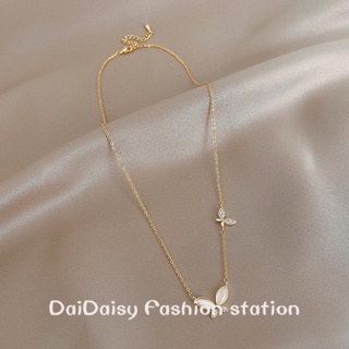 Daidaisy √♥ เครื่องประดับ สร้อยคอ สายโซ่ จี้ผีเสื้อ ประดับโอปอล หรูหรา สําหรับผู้หญิง 2023