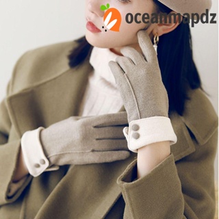 OCEANMAPDZ ถุงมือ ผ้ากํามะหยี่ ระบายอากาศได้ดี ให้ความอบอุ่น สีพื้น เหมาะกับใส่ขี่จักรยานกลางแจ้ง สําหรับผู้หญิง