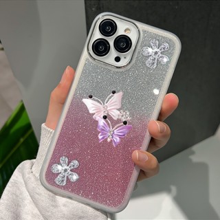 Realme C53 C55 NFC C35 C30 10 Pro Plus Pro+ เคสโทรศัพท์ เงา และสวยงาม ผีเสื้อ คุณภาพสูง TPU เคสนิ่ม กันกระแทก ซิลิโคน ป้องกันกล้อง สมาร์ทโฟน เคสนิ่ม