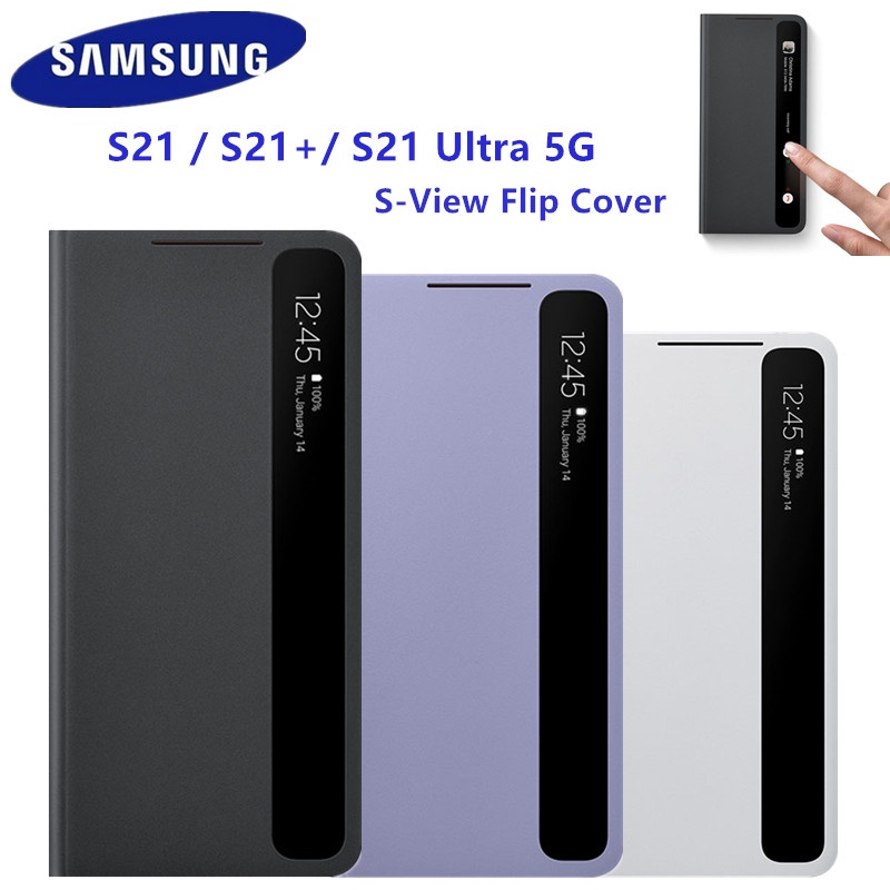 ของแท้ เคสโทรศัพท์มือถือแบบกระจก ฝาพับอัจฉริยะ S-View สําหรับ SAMSUNG Galaxy S21 S21+ S21 Ultra
