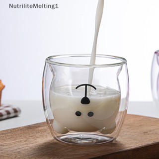 [NutriliteMelting1] แก้วกาแฟ ลายการ์ตูนหมีน่ารัก สองชั้น [TH]