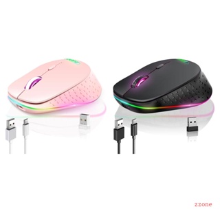 Zzz เมาส์เกมมิ่งไร้สาย บลูทูธ 2 4G RGB ชาร์จได้ ออกแบบตามสรีรศาสตร์ สําหรับคอมพิวเตอร์