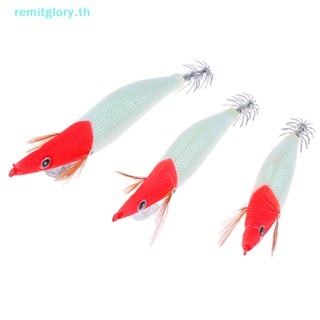 Remitglory เหยื่อตกปลา รูปกุ้ง ปลาหมึก เรืองแสง พร้อมตะขอ 1 ชิ้น