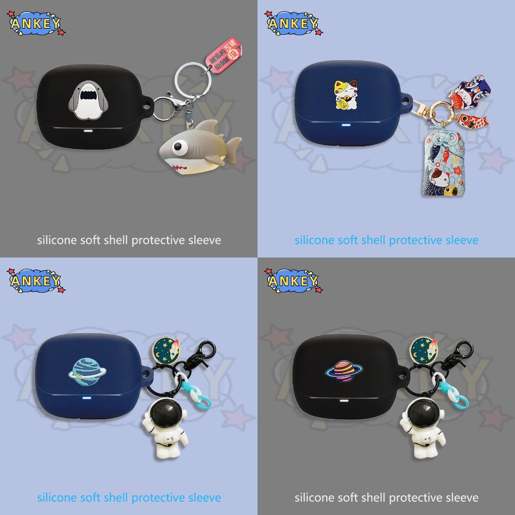 Case for Baseus Bass BP1 Pro ANC Protective silicone Shark pendant Baseus Bass EP10 Pro Covers Bluet