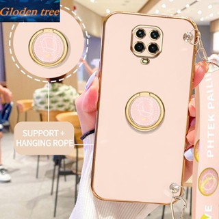 เคสโทรศัพท์มือถือ ลายต้นไม้ Gloden พร้อมขาตั้ง และสายคล้อง สําหรับ Xiaomi Redmi Note 9S Note 9 Pro Max Xiaomi POCO M2 Pro POCO F2 Pro Redmi K30 Pro