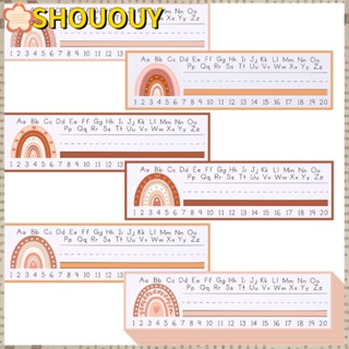 SHOUOUY ป้ายแท็กชื่อ สีรุ้ง สไตล์โบฮีเมียน 12 นิ้ว x 4 นิ้ว สําหรับห้องเรียน