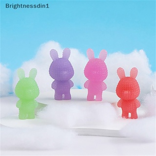 [Brightnessdin1] ตุ๊กตากระต่ายเรืองแสง ขนาดเล็ก สําหรับตกแต่งบ้านตุ๊กตา 1/2 ชิ้น