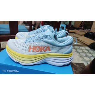 ใหม่ HOKA ONE ONE Bondi8 รองเท้าผ้าใบลําลอง ดูดซับแรงกระแทก สีฟ้า เหมาะกับการฝึกซ้อม 2023 GKH0