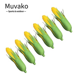 MUVAKO ข้าวโพดปลอม พลาสติก สีเหลือง สําหรับตกแต่งบ้าน 6 ชิ้น