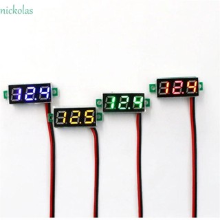 NICKOLAS เครื่องวัดโวลต์มิเตอร์ดิจิทัลอัตโนมัติ หน้าจอดิจิทัล DC LED 0.28 นิ้ว 2.5~30V