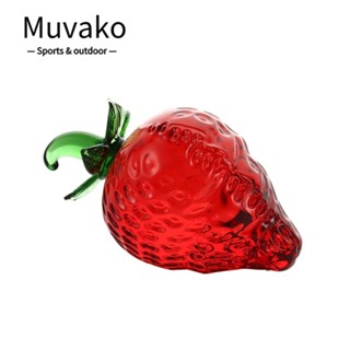 MUVAKO สตรอเบอร์รี่ ฟิกเกอร์จิ๋ว ผลไม้ คริสตัล ฟักทองแดง เครื่องประดับ สําหรับทับกระดาษ