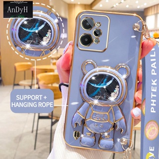 Andyh เคสโทรศัพท์มือถือ ลายนักบินอวกาศ 3D พร้อมสายคล้อง สําหรับ OPPO Realme C31 4G Realme 9 Pro+ Realme 9 4G