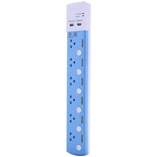 TOSHINO รางปลั๊ก (มอก.) 6 ช่อง 2 USB(3.4A) 6 สวิตช์ 3 เมตร รุ่น TSP-6T