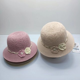 [MY-hat] หมวกบักเก็ตถัก ระบายอากาศ สีพื้น เข้ากับทุกการแต่งกาย แฟชั่นฤดูใบไม้ผลิ และฤดูร้อน สําหรับผู้หญิง