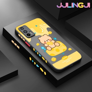 เคสซิลิโคนนิ่ม แบบใส ขอบสี่เหลี่ยม ลายการ์ตูนหมี กันกระแทก สําหรับ Realme GT 5G GT Neo Q3 Pro X7 Max GT Neo 2T GT Neo