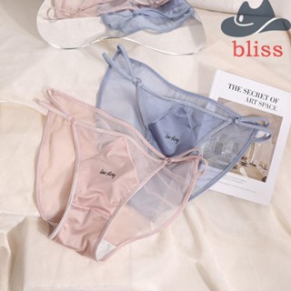 BLISS กางเกงชั้นใน เอวต่ํา แต่งลูกไม้ ระบายอากาศได้ดี สวมใส่สบาย สีโปร่งใส สําหรับสตรี