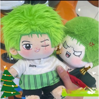 เสื้อผ้าตุ๊กตา ผ้าฝ้าย ผ้ากํามะหยี่ขนนิ่ม ลายการ์ตูนวันพีช One Piece Roronoa Zoro ขนาด 20 ซม.