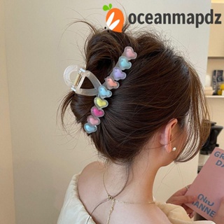 OCEANMAPDZ กิ๊บติดผมอะคริลิคเรซิ่น รูปหัวใจ และดาว สไตล์เกาหลี สําหรับผู้หญิง