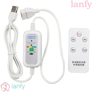 LANFY สายเคเบิลควบคุมความเร็ว USB ตั้งเวลา 2-12H ปรับได้ สําหรับพัดลม USB ไฟ LED