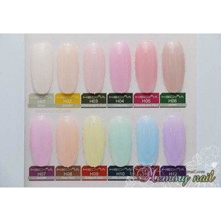 ชุดเจลต่อเล็บ สีพาสเทลกึ่งใส HANEY GIRL 12 เชดสี