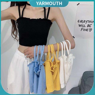 Yyr-- เสื้อกั๊กถัก สายคล้องคอ เข้ากับทุกการแต่งกาย นุ่ม ผู้หญิง แขวน เซ็กซี่ แขนกุด เสื้อกั๊ก สําหรับวันที่