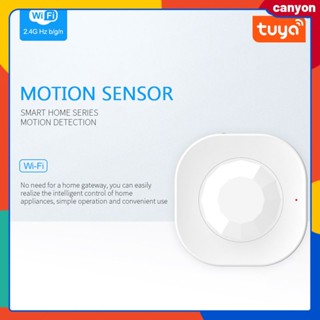 Tuya Mini Wifi Pir Motion Sensor Smart Home Infrared Passive Detector Security Remote Alarm แอพตรวจสอบเวลาจริง 24 ชั่วโมง Push Notification canyon