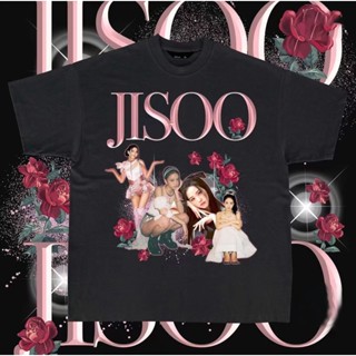 [S-5XL]เสื้อยืดแขนสั้นลําลอง คอกลม ผ้าฝ้าย พิมพ์ลาย KPOP BLACKPINK Kim Jisoo WE ARE BORN PINK สําหรับผู้ชาย และผู้หญิง