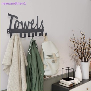 Newsandthen1 TOWELS ตะขอแขวนผนัง ชั้นเก็บของ โลหะ ตะขอติดผนัง มีกาวในตัว ที่แขวนกุญแจ ที่แขวนผ้าขนหนู ห้องครัว เสื้อคลุมเสื้อผ้า ดี