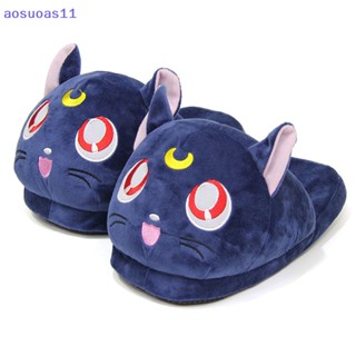 Aosuoas รองเท้าแตะ ผ้าฝ้าย ลายการ์ตูนเซเลอร์มูน แมว Luna น่ารัก สไตล์ญี่ปุ่น สร้างสรรค์ สําหรับบ้าน