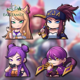 Earlfamily สติกเกอร์กันแดด ลายการ์ตูน KDA Chibi Half Body Karsa Ahri Akari ขนาด 13 ซม. สําหรับติดตกแต่งกระจกรถยนต์